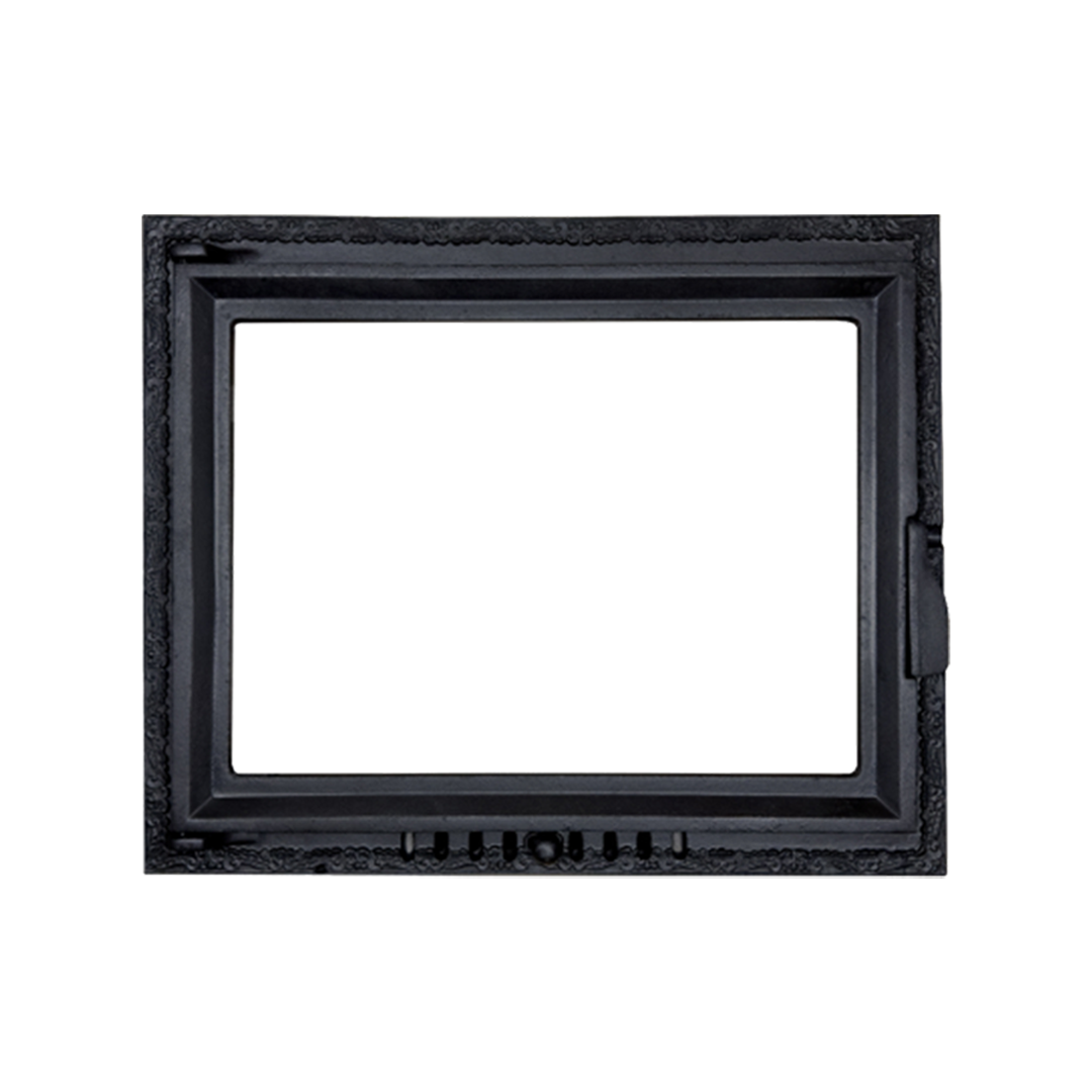 K-10 Čuguna durvis, durtiņas ar stiklu kamīniem 515x625mm
