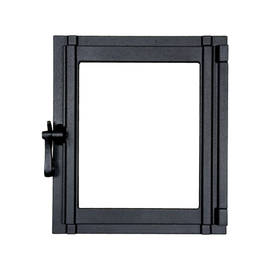 Z-23 Čuguna kamīna / plīts / krāsns durvis, durtiņas ar stiklu 370x325mm