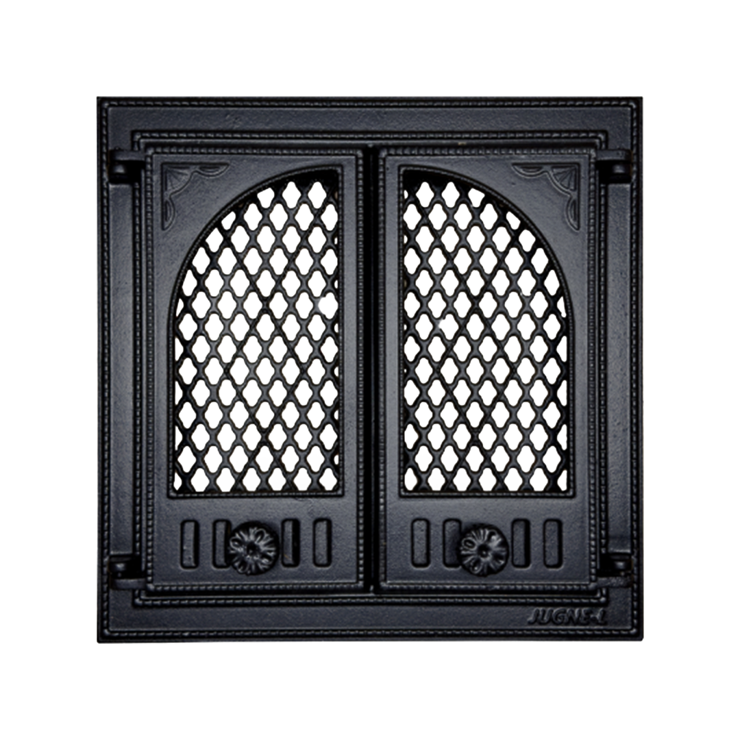 Z-4 Čuguna kamīna / plīts / krāsns durvis, durtiņas ar stiklu 460×460mm