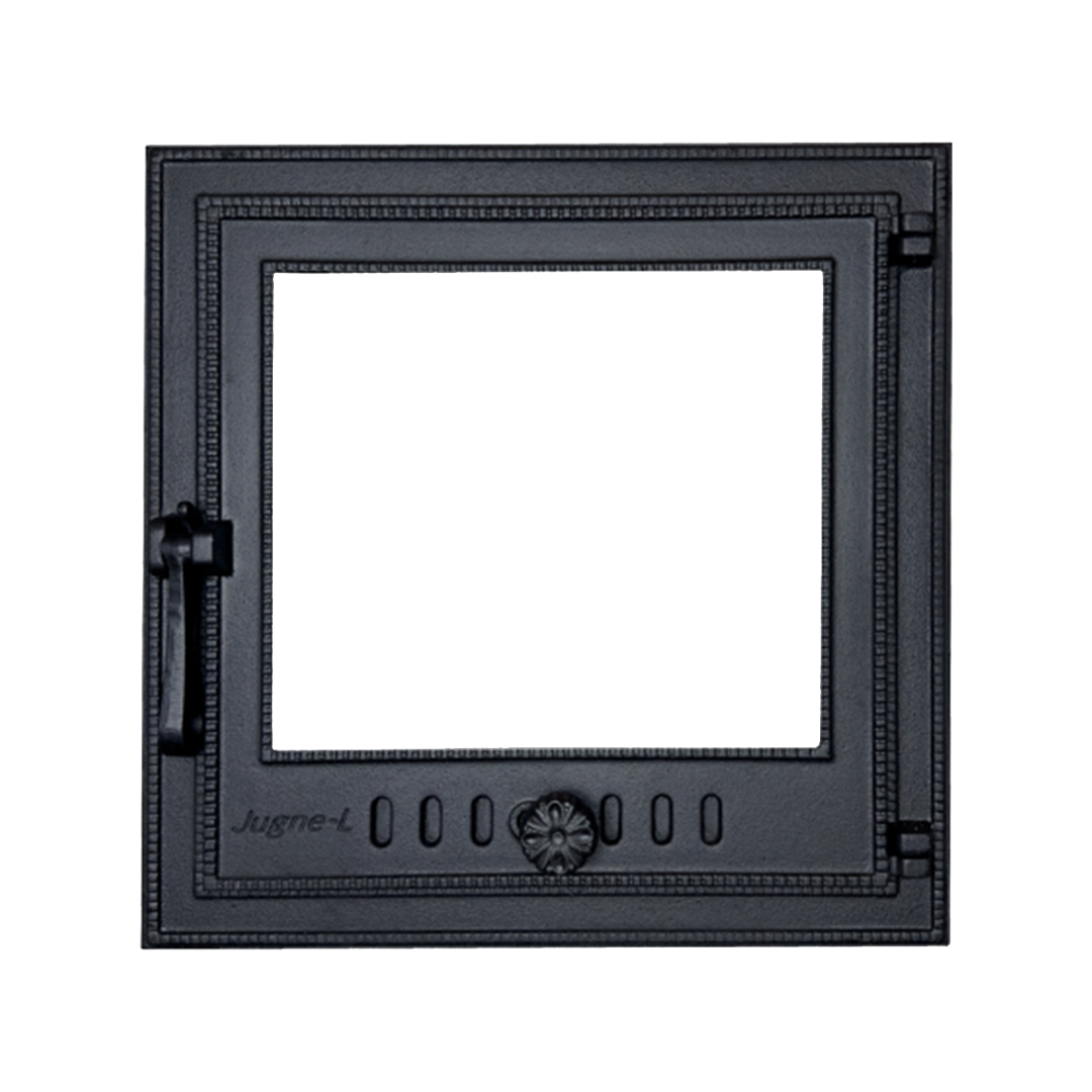Z-4BK Čuguna kamīna / plīts / krāsns durvis, durtiņas ar stiklu 470x470mm